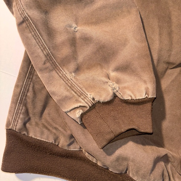 Vtg Snap On Tools Two Tone Brown Carhartt Style Workwear Hooded Jacket Men’s XL - Picture 10 of 10